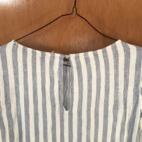 Revolve Alice + Olivia White Doyle Trumpet Sleeve Striped Blouse - Picture 13 of 13